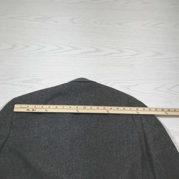 Vintage Bill Blass Tweed Wool Blazer 40R Solid Gray Sport Coat Jacket 3 Button - Picture 7 of 15